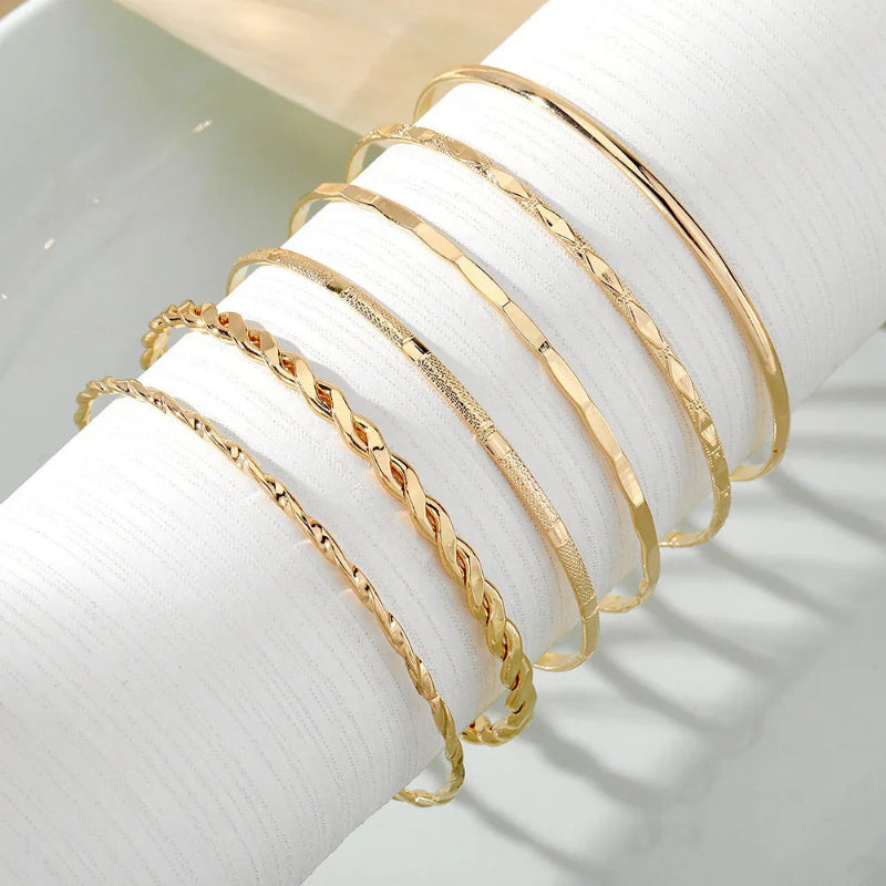 Golden Harmony Bangles - Eterna Gleam