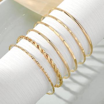 Golden Harmony Bangles - Eterna Gleam