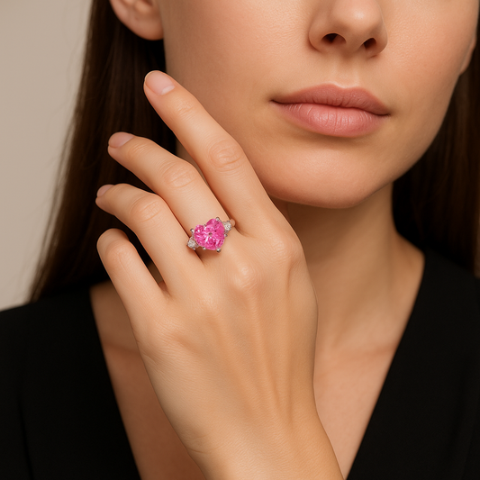 Seraphine Rose Heart Ring - Eterna Gleam